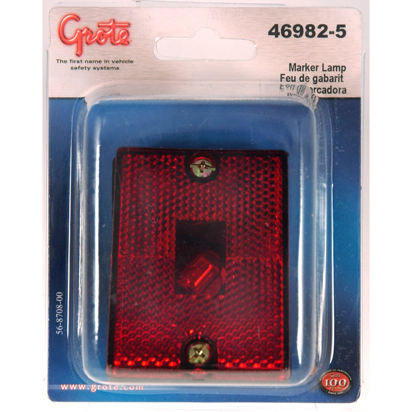 Rectangular Submersible Clearance/Marker Lamp w/Built-In Reflector - Retail - Red  46982-5