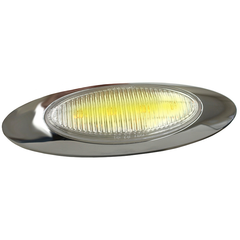 M1 Series LED Clear Lens Clearance/Marker Lamp & Bezel w/.180" Bullet Connector - Amber  47773