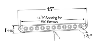 15" Thin-Line LED Light Bar - Red  49192