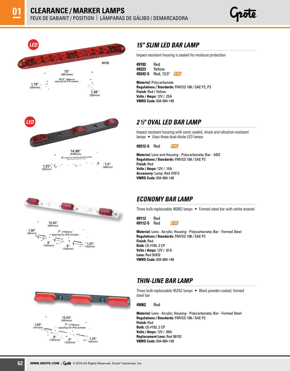 15" Thin-Line LED Light Bar - Retail - Red  49242-5
