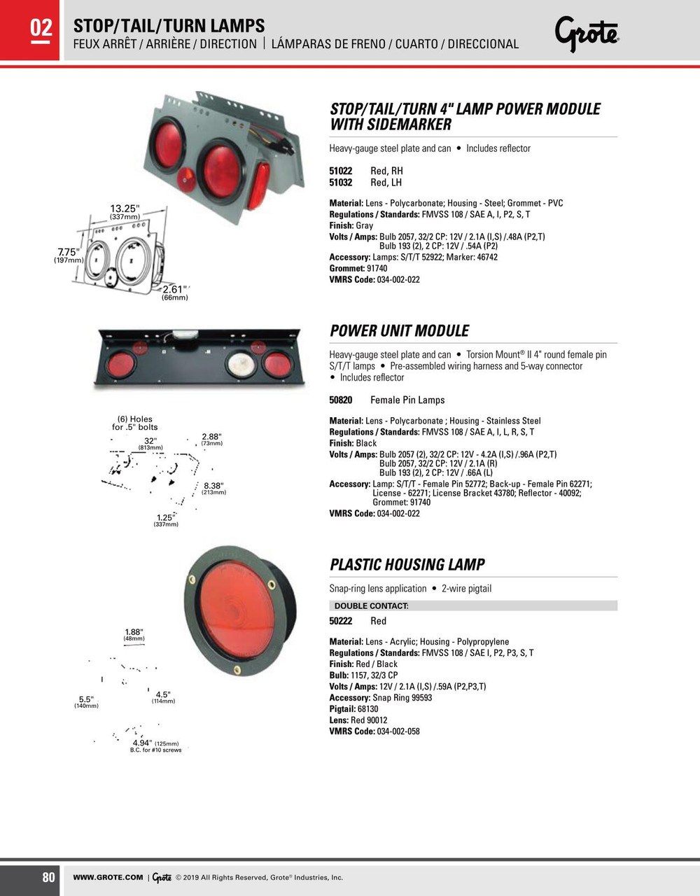 Plastic Housing Lamp Double Contact - Red  50222