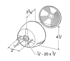 4" Two-Stud Stop/Tail/Turn Lamp - Red  50862