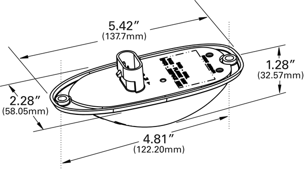 SuperNova® Oval LED Side Turn Marker Lamp Surface Mount w/SuperSeal® Hard Shell Connector - Amber  54233
