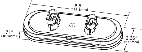 6" Oval LED Stop/Tail/Turn Lamp w/Integrated Back-up w/SuperSeal® Hard Shell Connector - Red/Clear  54702
