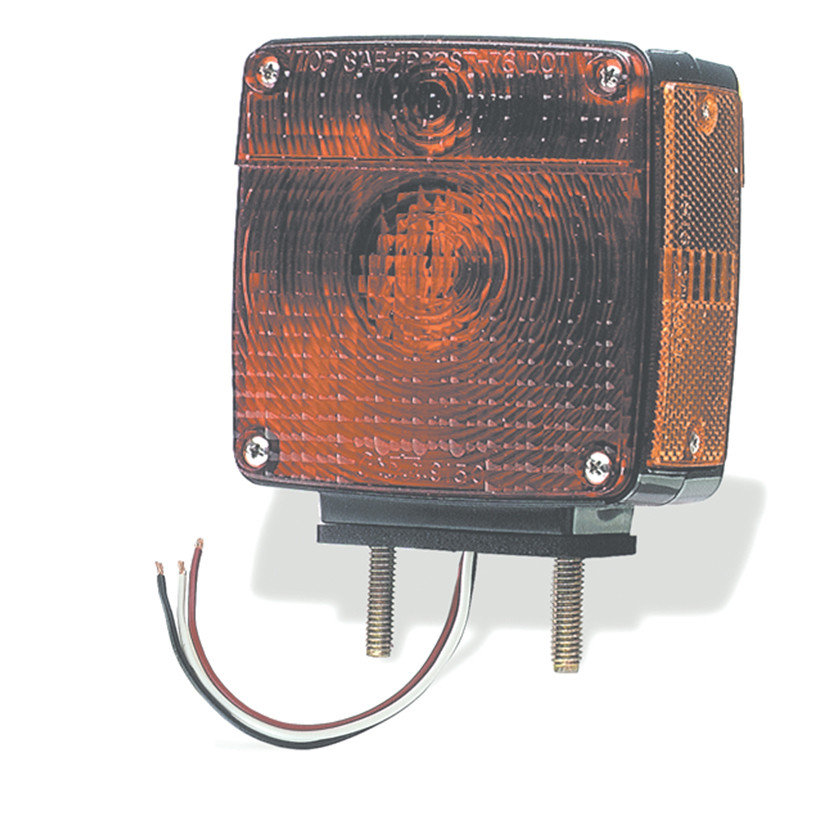 Two-Stud Lamp w/Pigtail Left Hand - Red/Amber  55420