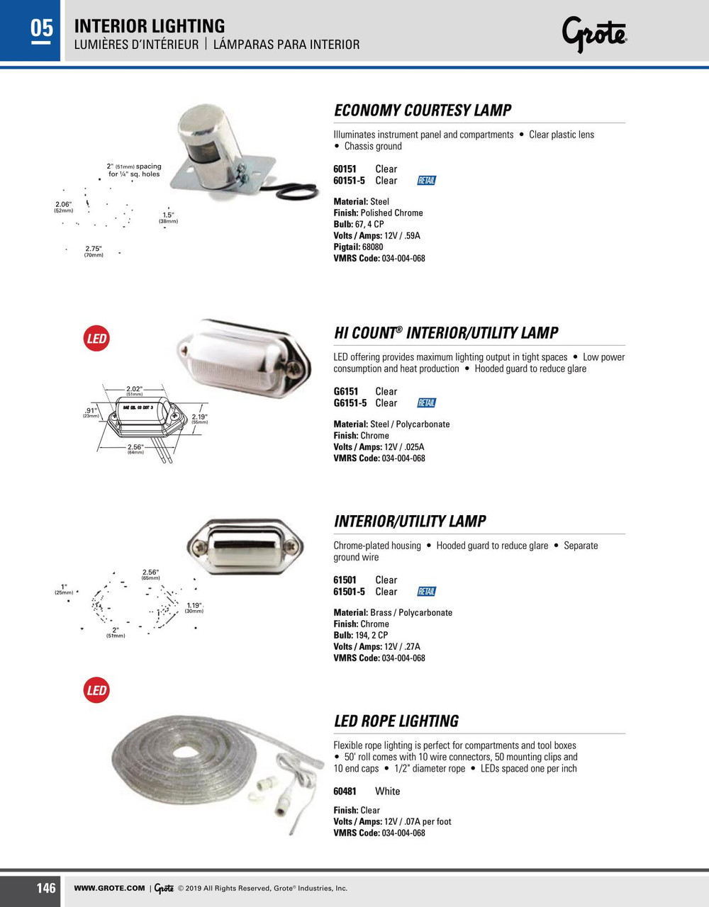 Economy Courtesy Lamp - Clear  60151