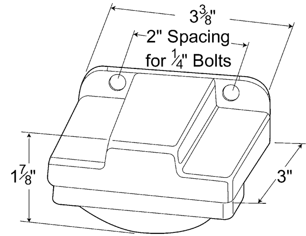 Small Rectangular License Lamp Kit (60261 + 43830) - Clear  60280