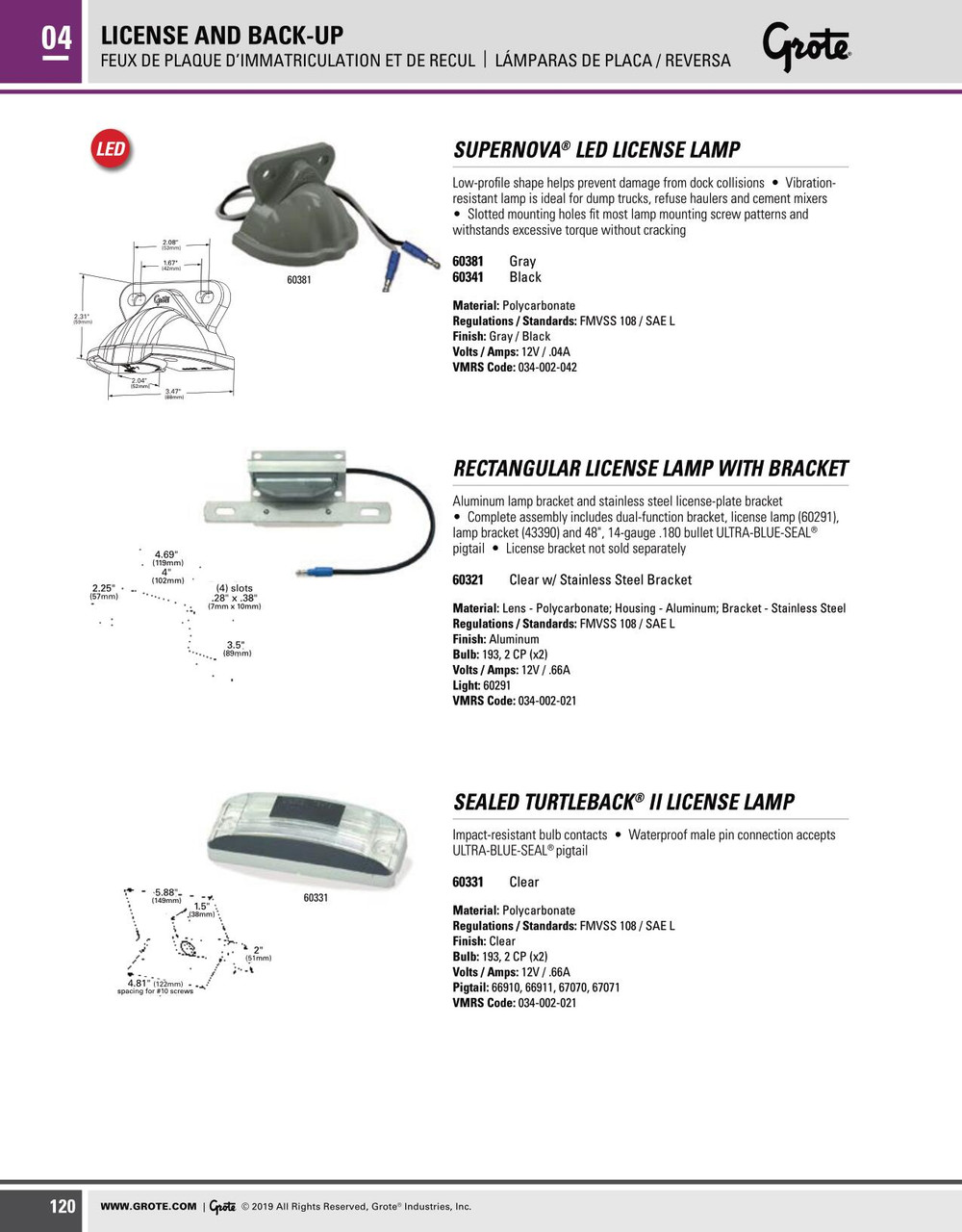 Sealed Turtleback® II License Lamp - Clear  60331