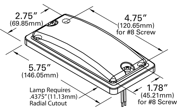 LEDLamp® Recessed Small Mount Dome Lamp - Clear  61991