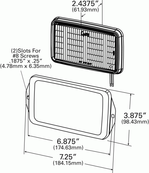 Trilliant® Mini LEDLamp® Work Lamp - Flood Beam Hardwired Flush Mount - Clear  63610