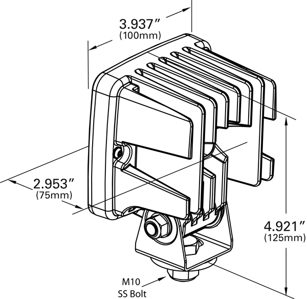 Trilliant® Cube 2.0 LED Work Lamp - Flood Beam w/Deutsch Connector 24V - Clear  63F31