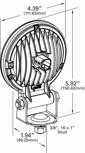 Trilliant® 36 LED Work Lamp w/Integrated Bracket & Pigtail Deutsch - Clear  63H11