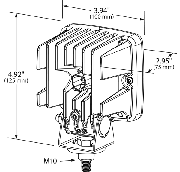 Trilliant® 3000 Lumen Cube LED Work Lamp Close Range Beam w/Deutsch Connector 9-32V - Clear  63W41