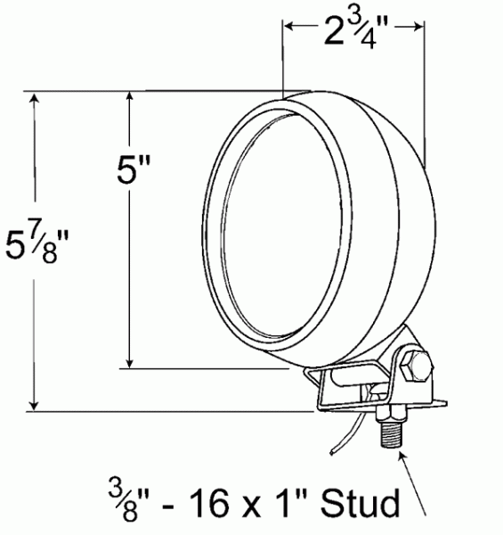 Par 36 Utility Lamp - Rubber Housing Only - Black  64930