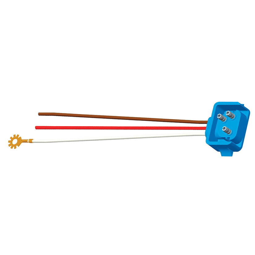18" Stop/Tail/Turn Three-Wire 90° Male Pin Pigtail w/Blunt Cut Wires & Ring Terminal Wire  66843