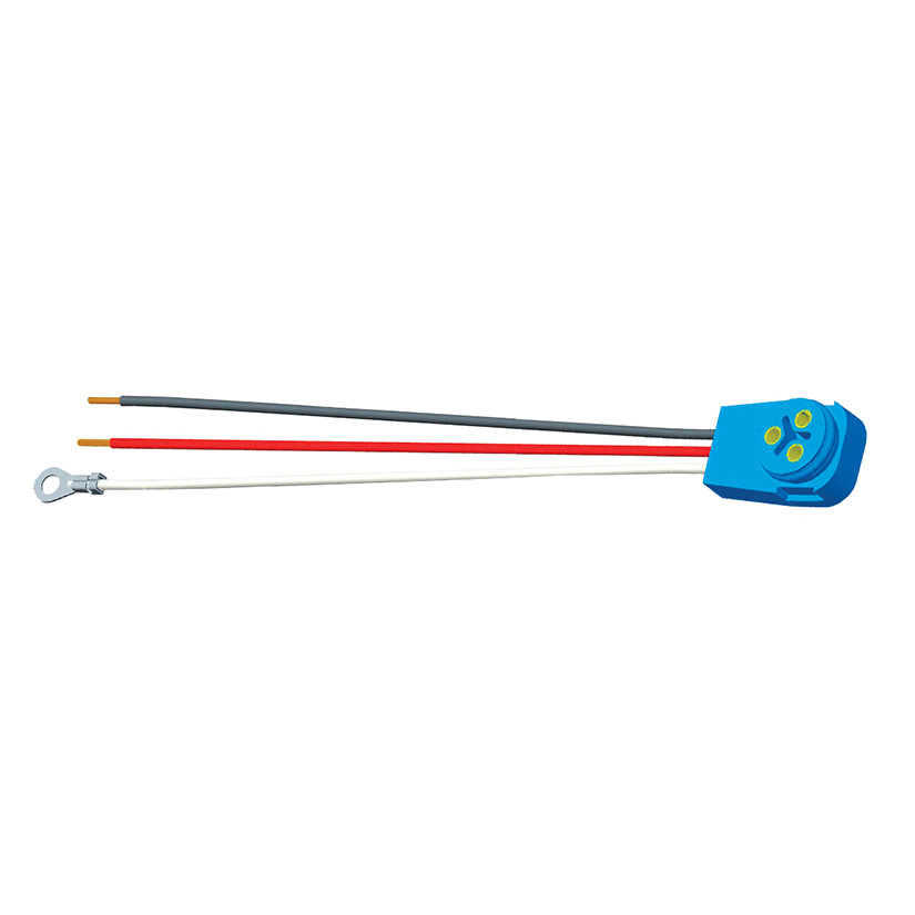 11" Stop/Tail/Turn Three-Wire 90° Female Pin Pigtail w/Blunt Cut Wires & Ring Terminal Wire  67005