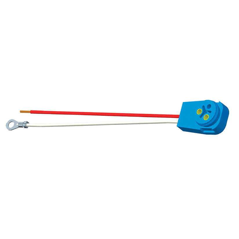 10" Single Function Two-Wire 90° Female Pin Pigtail w/Blunt Cut Wire & Ring Terminal Wire  67016