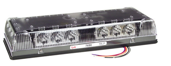 17" Low-Profile LED Mini Lamp Bar Permanent Mount w/Clear Lens - Amber/Clear  76980