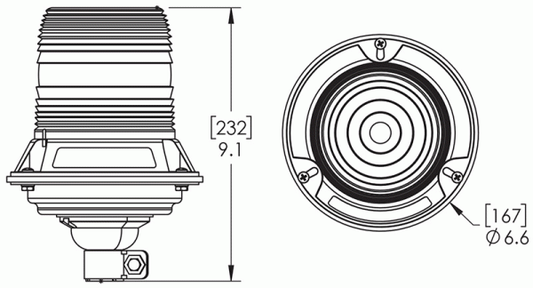 DIN Mount LED Beacon Class II 12/24V - Blue  78125