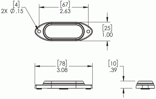 LED Directional Warning Lamp Surface Mount 3-Diode Class I - Red  78162