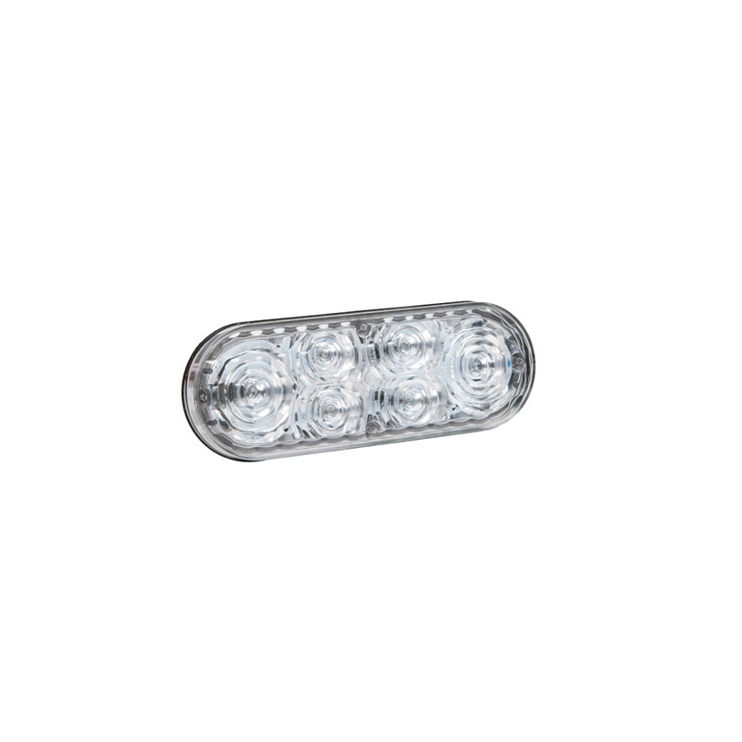 6" Oval LED Strobe Lamp w/S-Link Synchronization w/Clear Lens 12/24V - Blue  78195