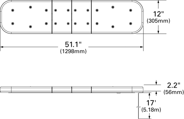 51" Large Tow Bar LED Lamp Bar - Amber  79133