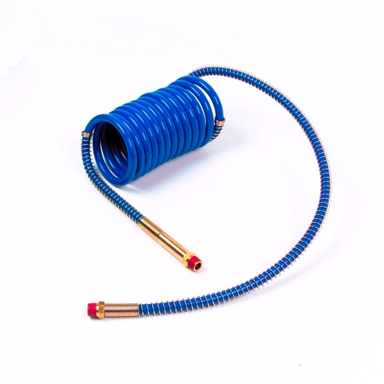 1/2" x 15' Blue Low Temp Recoil Air Hose w/Male NPT Fittings  81-0015-40BC