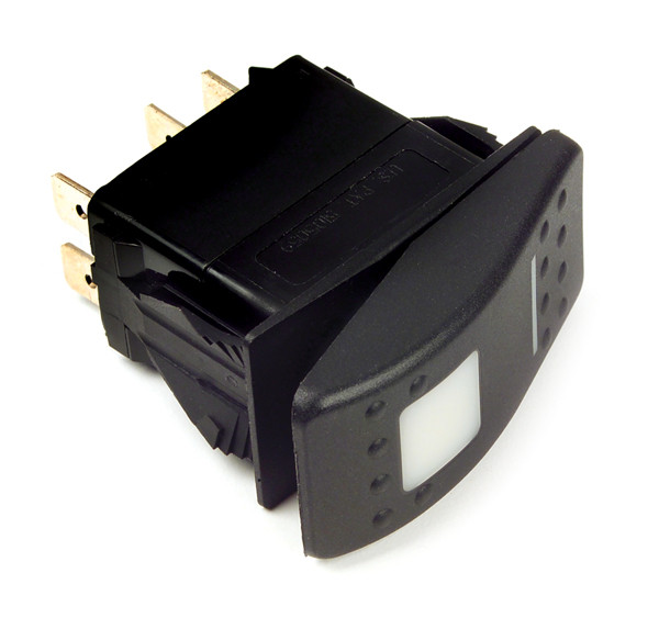 LED Rocker Switch - Sealed Mom On/Off 12V - Amber  82-0310