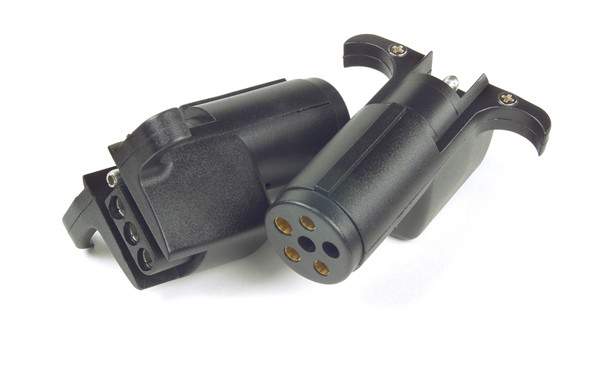 Step Down R.V. Adapter 6 Pole Round To 4 Pole Flat  82-2147