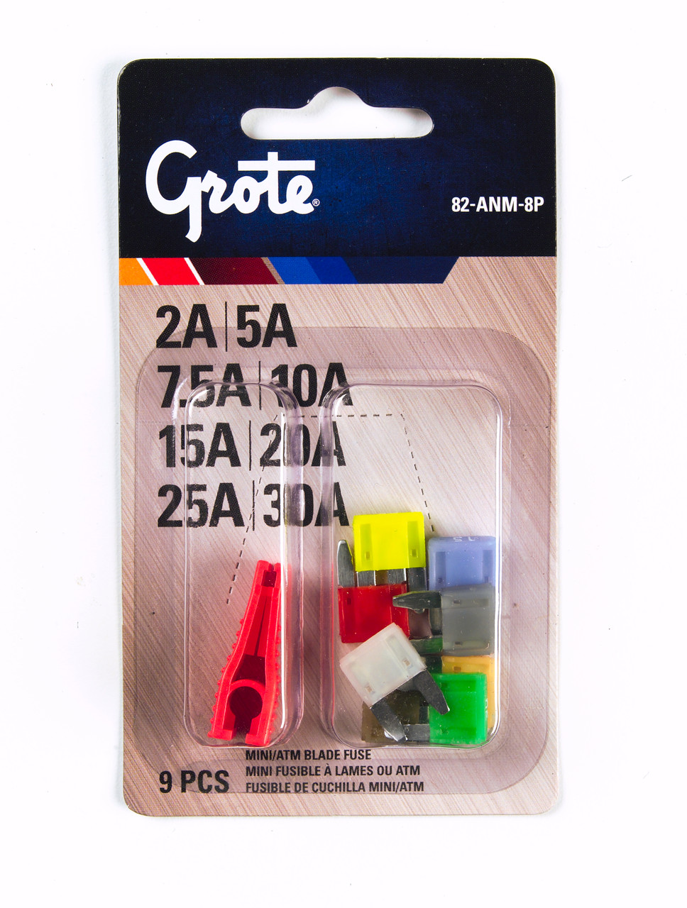 Miniature Blade Fuse Assortment Kit w/Puller @ 9 Pack - Assorted  82-ANM-8P