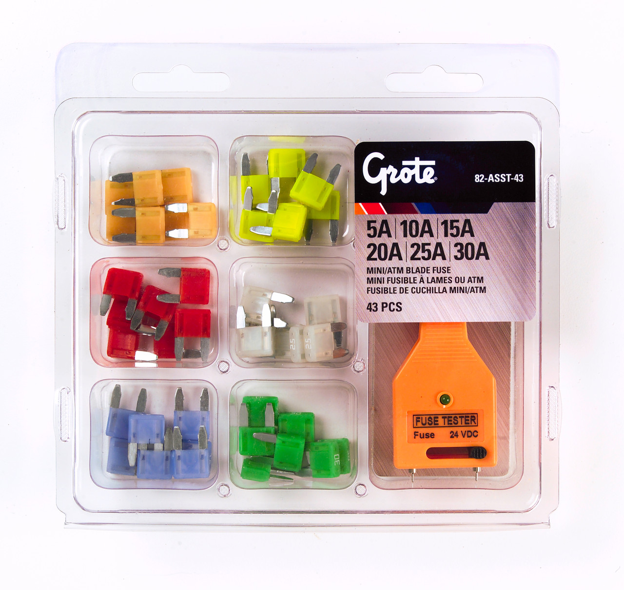 Miniature Blade Fuse Assortment Kit @ 43 Pack - Assorted  82-ASST-43