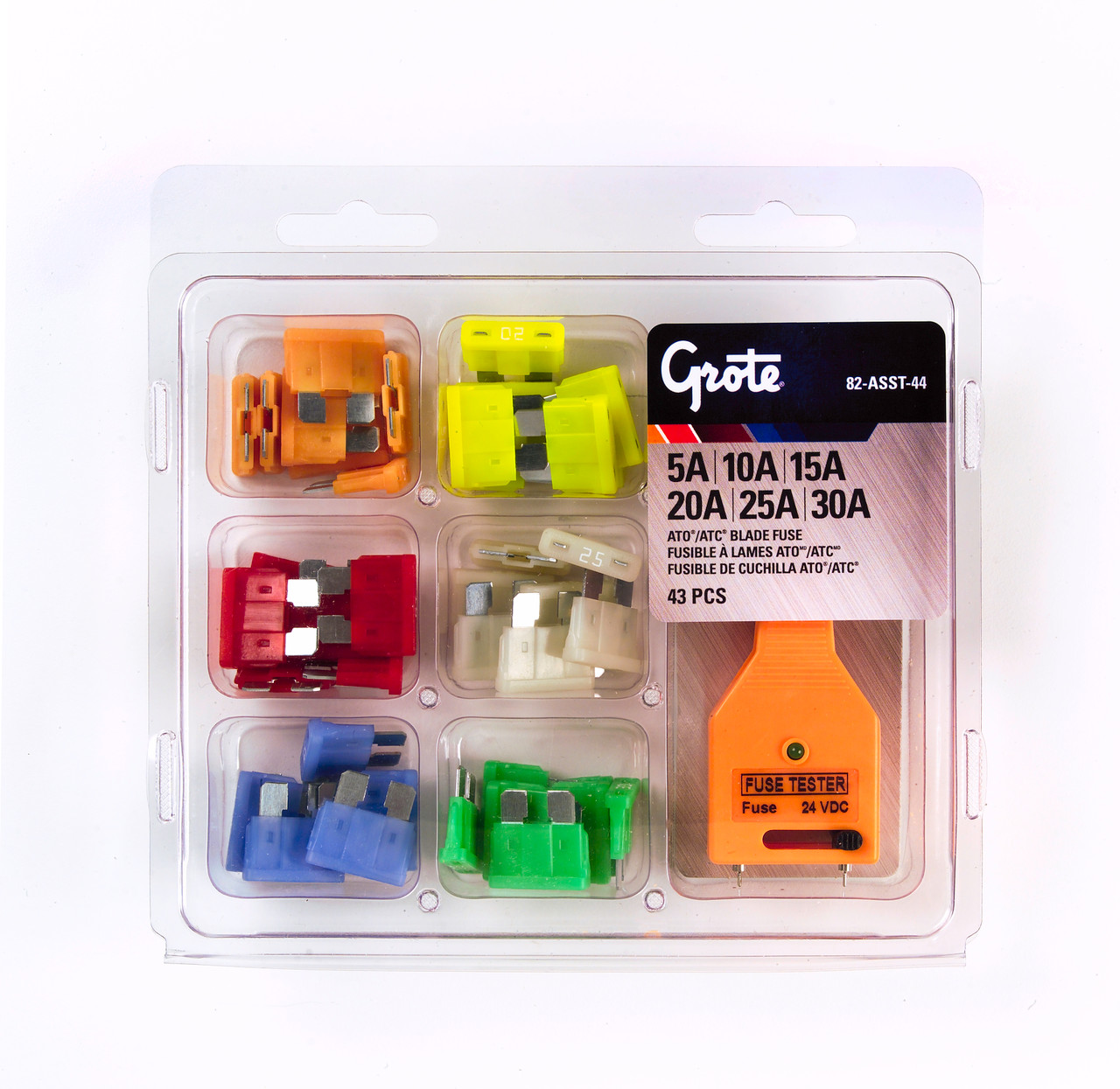 Fuse Assortment Kit (5A 10A 15A 20A 25A 30A) @ 43 Pack - Assorted  82-ASST-44