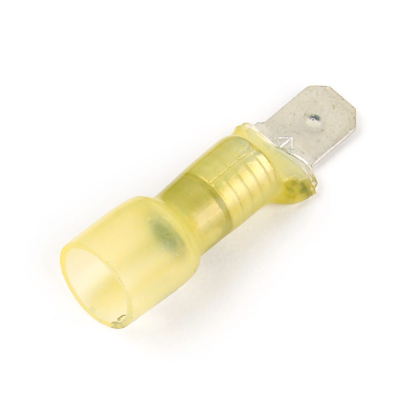 12 - 10 AWG Crimp Solder & Seal Quick Disconnects Male .250" @ 25 Pack - Yellow  83-1956