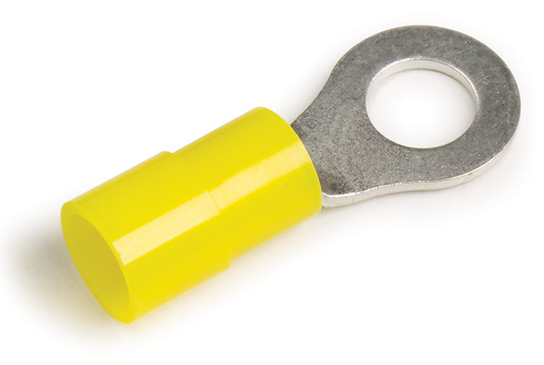 12 - 10 AWG Nylon Ring Terminals 1/2" @ 50 Pack - Yellow  83-2216