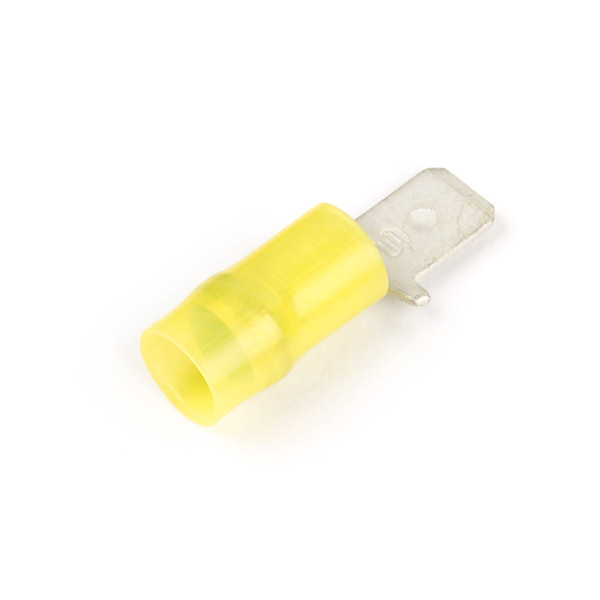 12 - 10 AWG Nylon Quick Disconnects Male .250" @ 50 Pack - Yellow  83-2226