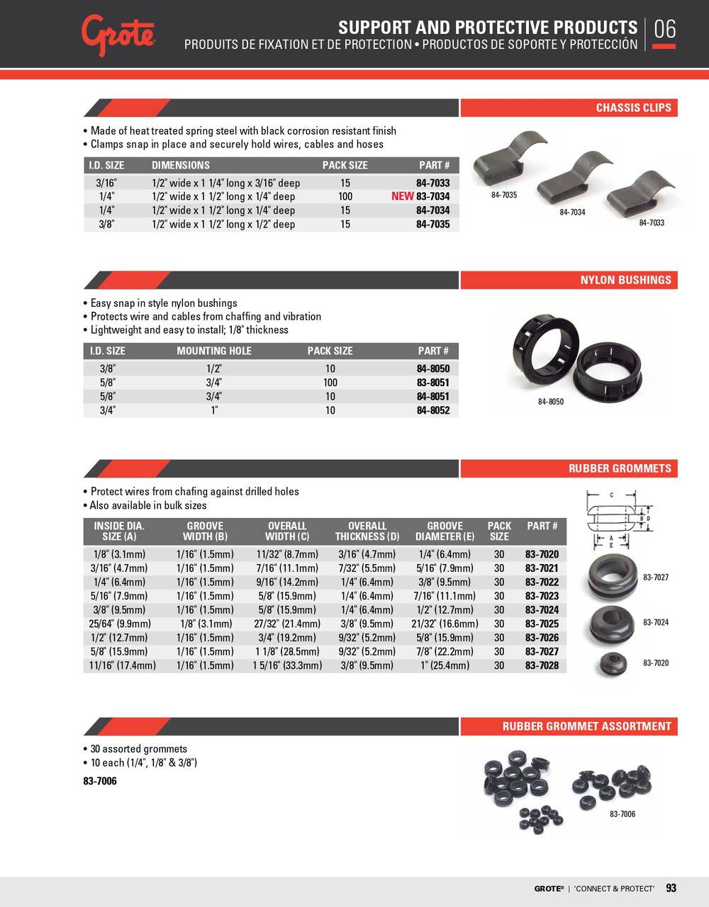 11/16" Rubber Grommet @ 30 Pack - Black  83-7028