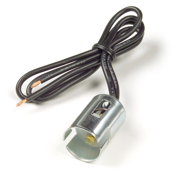 18 AWG 2-Wire Dome/Map Universal Pigtail @ 12" - Black  84-1068