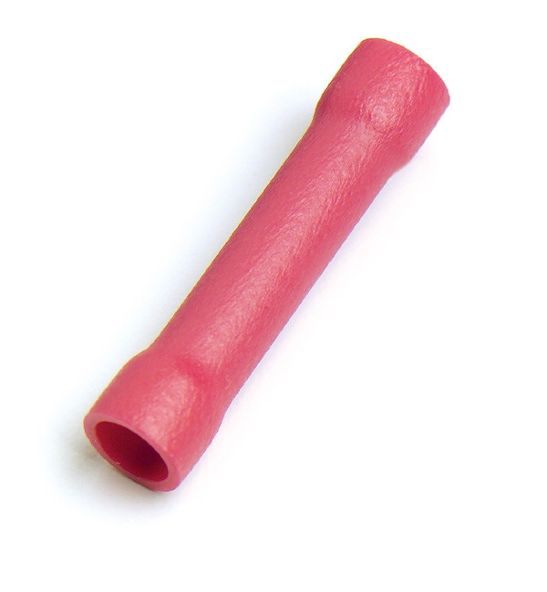 22 - 16 AWG Vinyl Butt Connectors @ 15 Pack - Red  84-2180