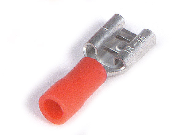 22 - 16 AWG Vinyl Quick Disconnects Female .187" @ 15 Pack - Red  84-2186