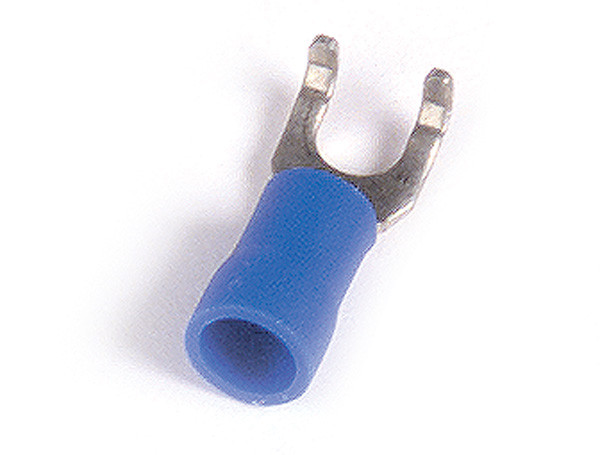 16 - 14 AWG Vinyl Spade Terminals Flanged #8 - #10 @ 15 Pack - Blue  84-2338