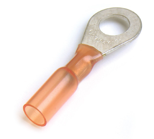 22 - 18 AWG Heat Shrinkable Ring Terminals #10 @ 15 Pack - Red  84-2416