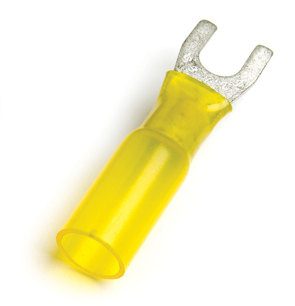 16 - 14 AWG Heat Shrinkable Spade Terminals #8 @ 15 Pack - Blue  84-2518