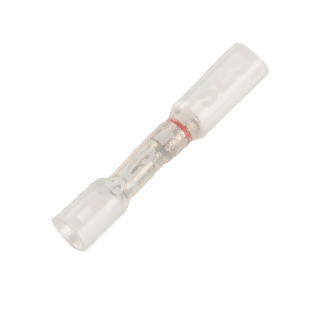 24 - 22 AWG Sealed Multiple Wire Heat Shrink Connectors In-Line @ 15 Pack - Red/Clear  84-2629