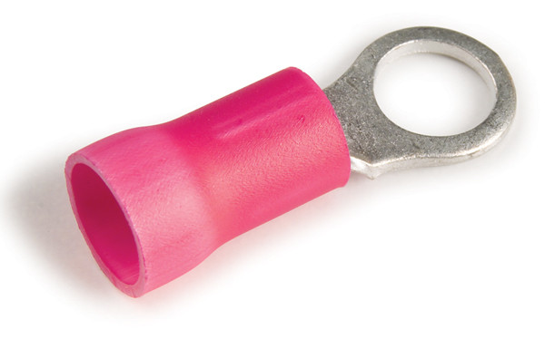 8 AWG Vinyl Ring Terminals 3/8" @ 25 Pack - Red  84-2707