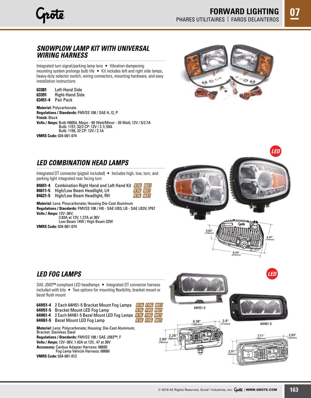 LED High/Low Combination Driving Lamp Left/Driver Side  84611-5