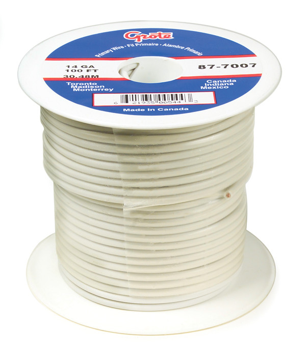 10 AWG General Purpose Thermo Plastic Wire @ 25' - White  89-5007