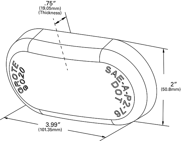 Clearance/Marker Oval Replacement Lens w/Built-in Reflector - Amber  90203