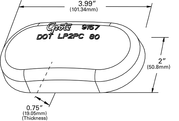 Clearance/Marker Two-Bulb Oval Replacement Lens - Red  91572