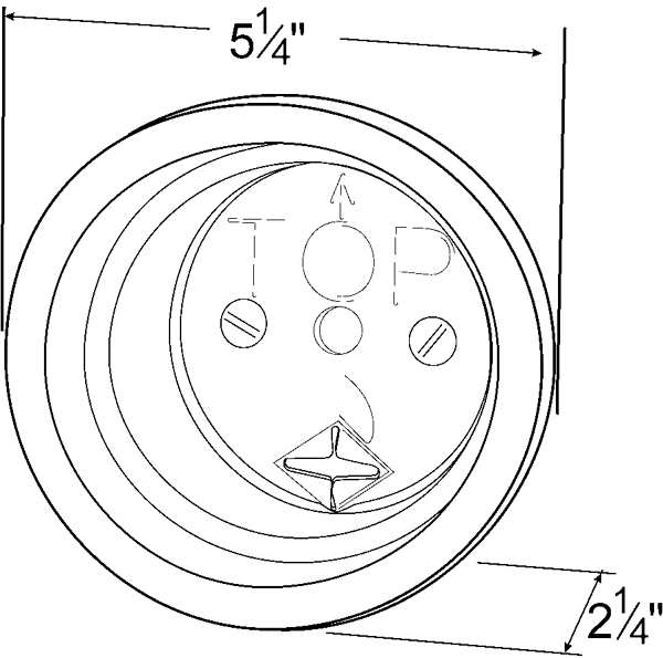 4" Round Lamp Recessed Closed Hole Grommet - Black  91950