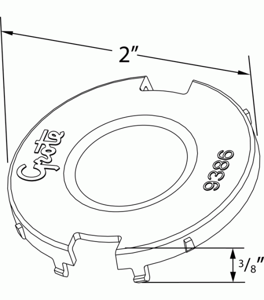 2-1/2" Round Lamp Snap-In Mounting Flange Cap - Gray  93860